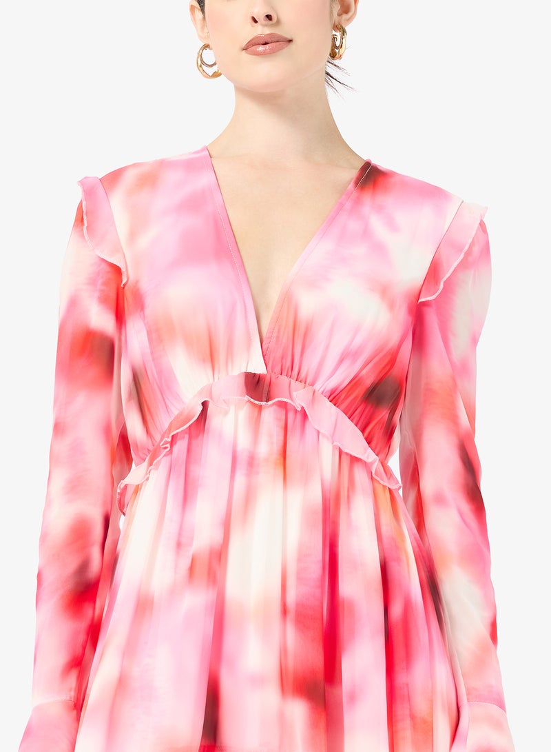 Style Cheat V-Neck Ruffle Midi Dress - Image 3